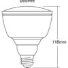 Glühbirne mit Durchmesser 95 mm und Höhe 118 mm