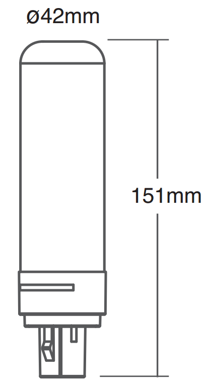 Maße: Höhe 151 mm, Durchmesser 42 mm